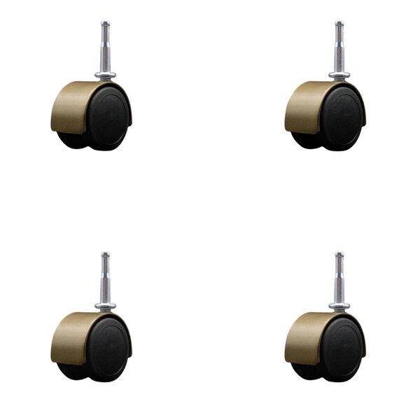 Service Caster 2'' Floor Safe Antique Hooded Twin Wheel Caster Grip Neck Stem , 4PK SCC-GN02S50D-NYU-WA-4 - main